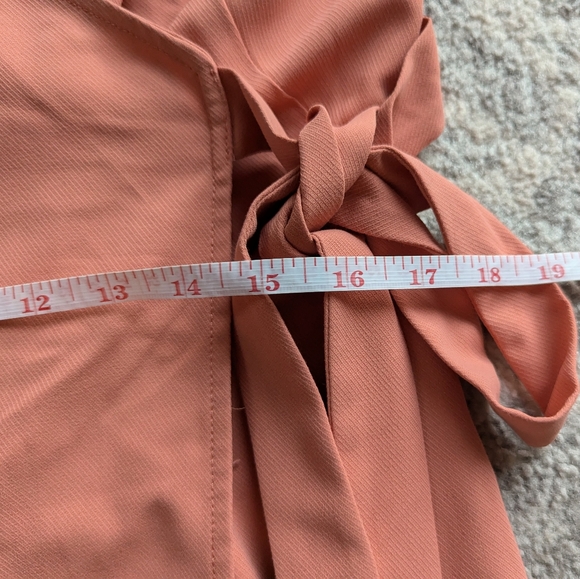 NWT Banana Republic coral pink wrap dress women's 8p petite size 8 straps - Picture 2 of 9
